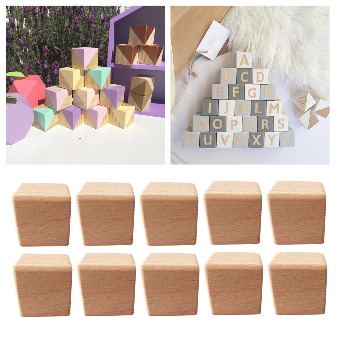 enigma do bebê de 10pcs Mini Wooden Cubes Square Blocks que faz a pintura implorando de madeira para brinquedos dos passatempos das crianças dos projetos dos ofícios DIY