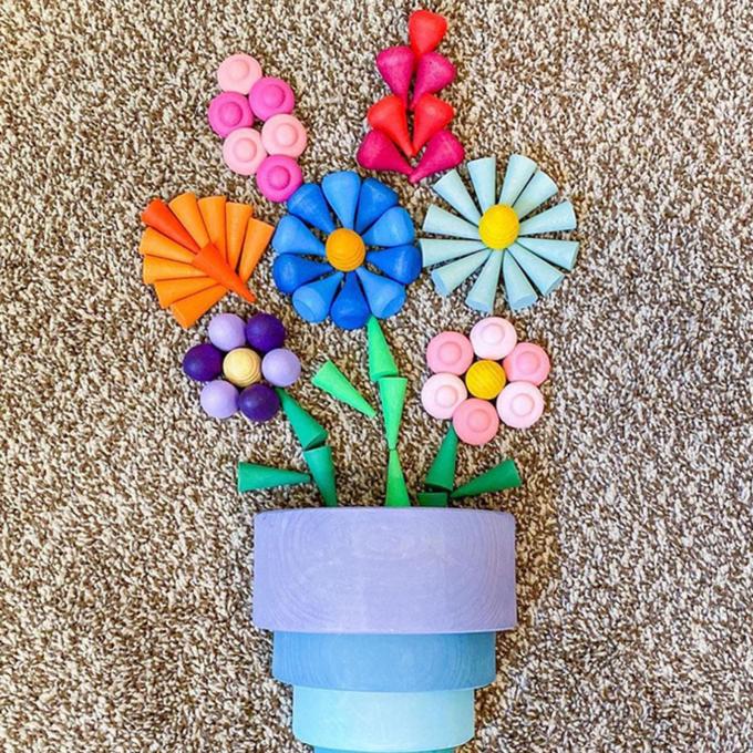 O jogo educacional das peças fracas de madeira do arco-íris ajustou Waldorf colorido Toy Montessori Stacking Blocks para o bebê pré-escolar da criança das crianças