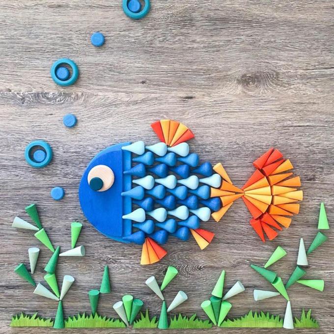 O jogo educacional das peças fracas de madeira do arco-íris ajustou Waldorf colorido Toy Montessori Stacking Blocks para o bebê pré-escolar da criança das crianças