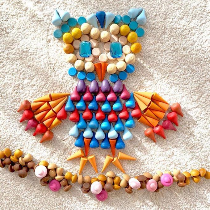 O jogo educacional das peças fracas de madeira do arco-íris ajustou Waldorf colorido Toy Montessori Stacking Blocks para o bebê pré-escolar da criança das crianças