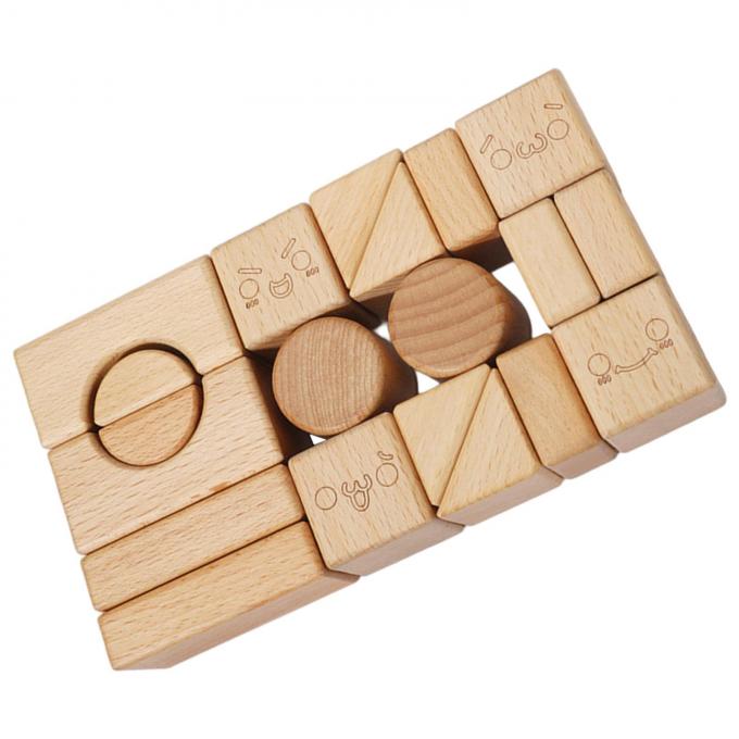 Madeira maciça que empilha o jogo do bloco de madeira de Toy Shape Cognition DIY do bloco para crianças das crianças