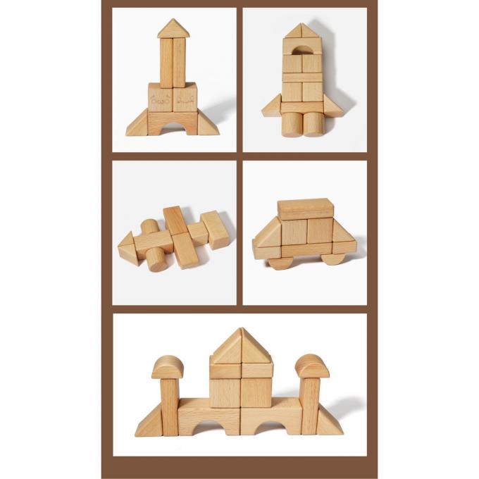 Madeira maciça que empilha o jogo do bloco de madeira de Toy Shape Cognition DIY do bloco para crianças das crianças