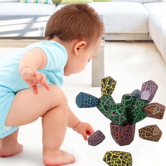 Cacto de equilíbrio do divertimento que empilha Toy Perception Toys para crianças prées-escolar
